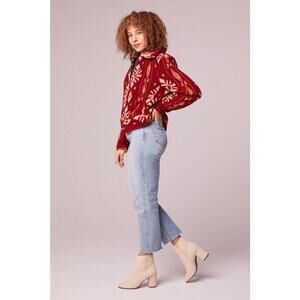 #199 NWT-B.O.G. Collective Melrose Jacket in Garnet Gold Sz: XS& Sm BOHO VIBES